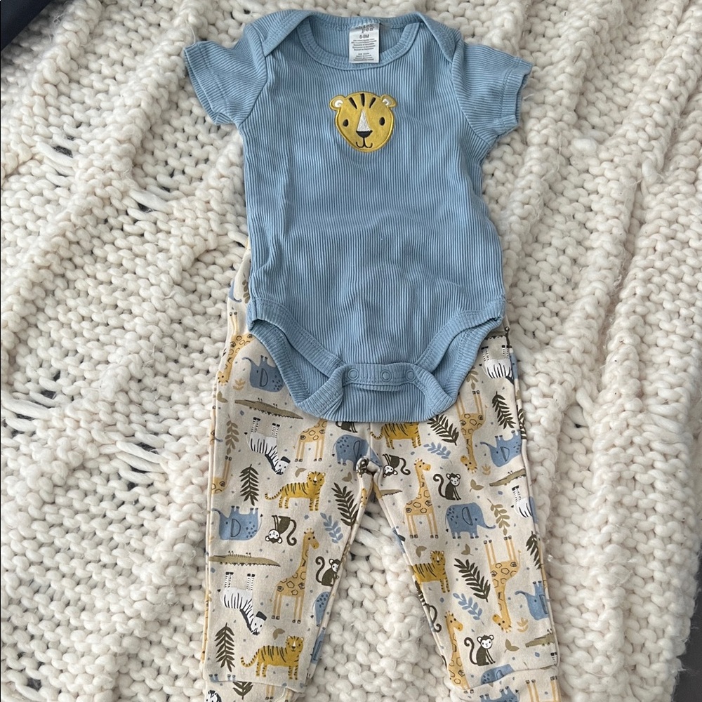 Chick Pea Blue Ribbed Baby Top